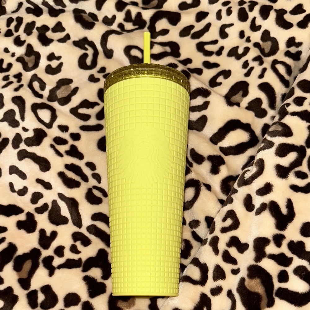 Starbucks Neon Yellow Textured Tumbler